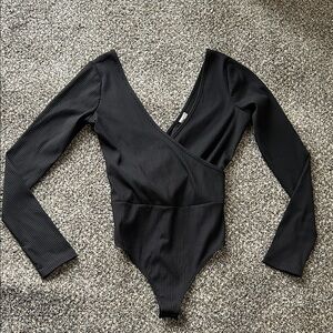 ASOS Black Ribbed Bodysuit | Black Bodysuit | ASOS | Bodysuit | Ribbed